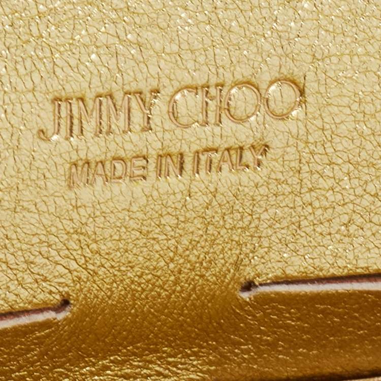 Pre Owned Jimmy Choo Metallic Gold Leather Milla Chain Clutch