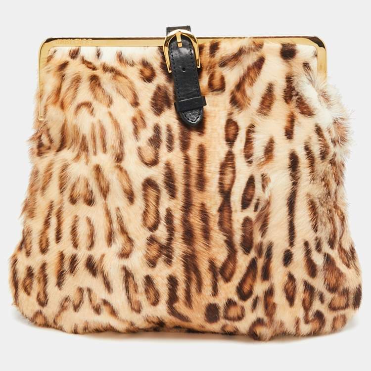 Jimmy Choo Beige/Brown Leopard Print Calf Hair Frame