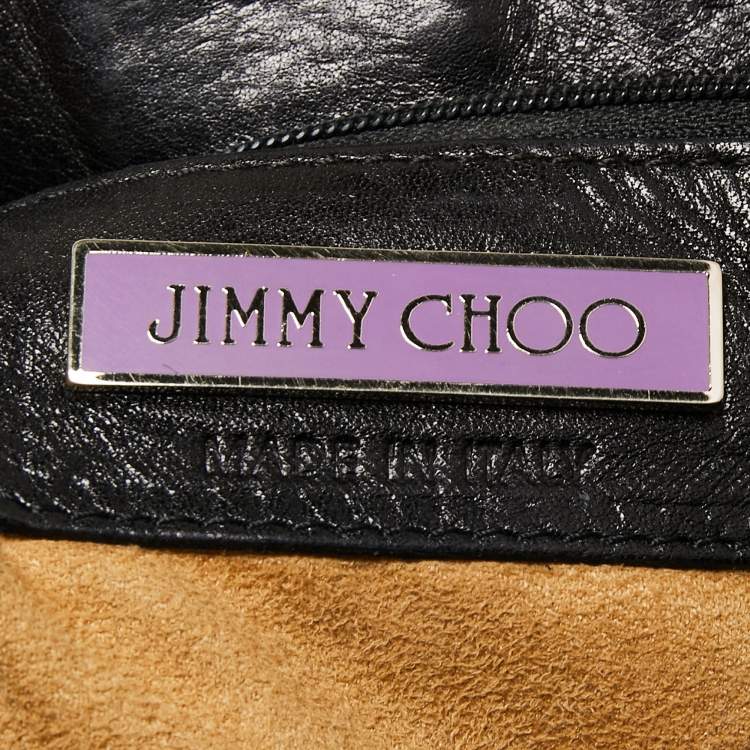 Pre Owned Jimmy Choo Black Leather and Suede Expandable Maia Tote
