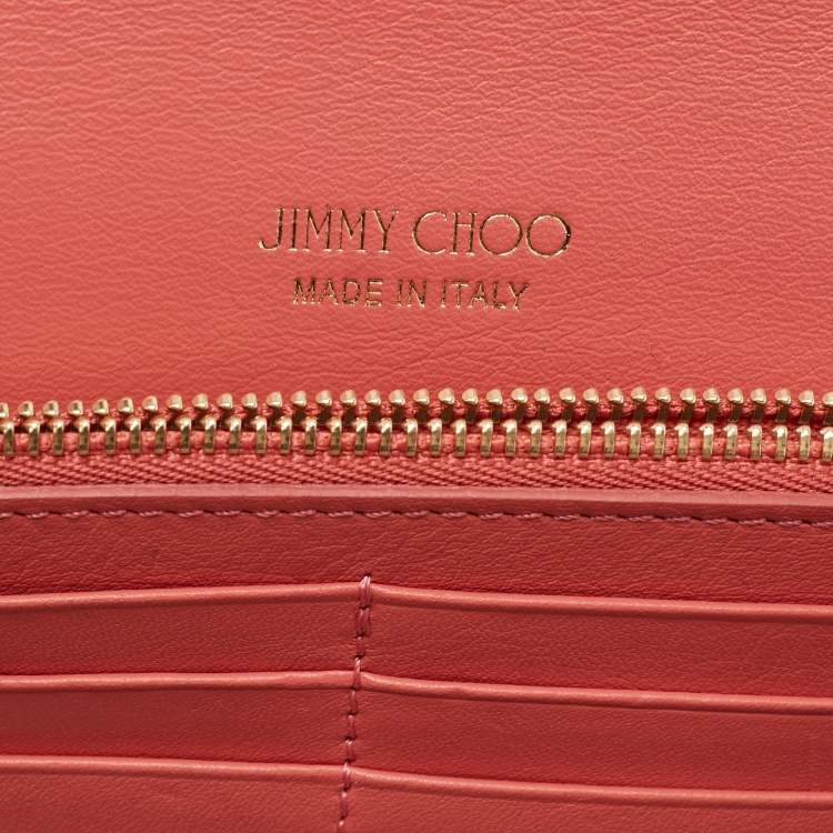 Pre Owned Jimmy Choo Pink/Black Snakeskin Mila Chain Clutch