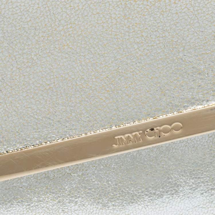 Pre Owned Jimmy Choo Gold Leather Emmie Clutch