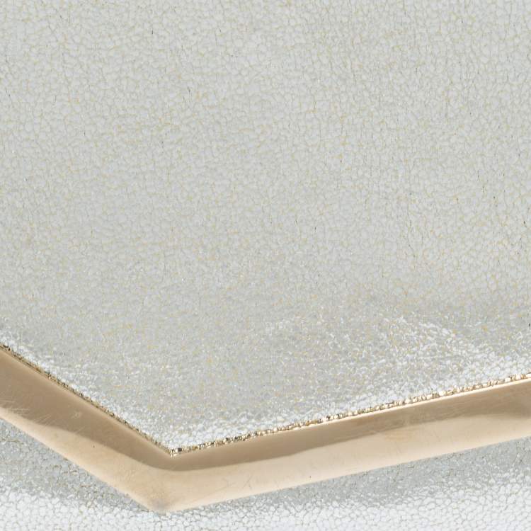 Pre Owned Jimmy Choo Gold Leather Emmie Clutch
