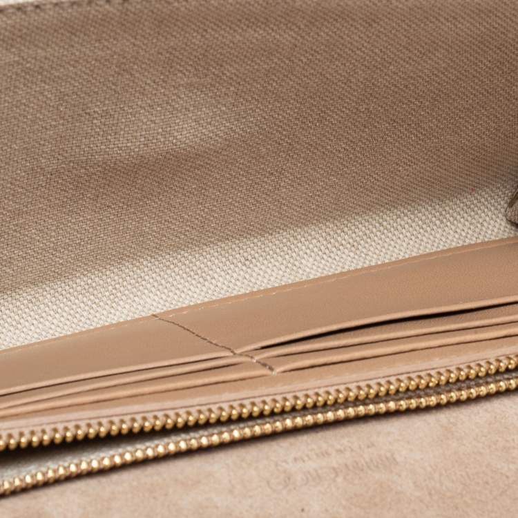 Pre Owned Jimmy Choo Gold Leather Emmie Clutch