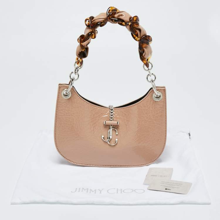 Pre Owned Jimmy Choo Beige Patent Leather Varenne Hobo 