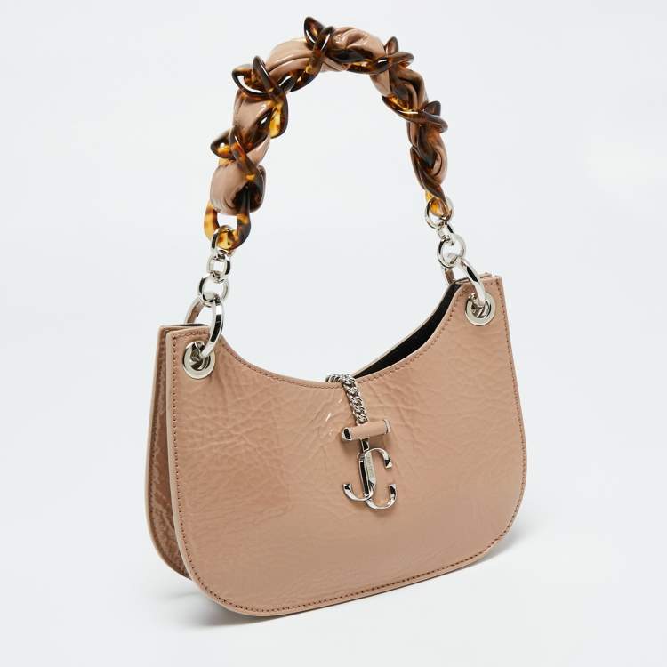 Pre Owned Jimmy Choo Beige Patent Leather Varenne Hobo 