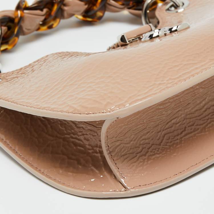 Pre Owned Jimmy Choo Beige Patent Leather Varenne Hobo 