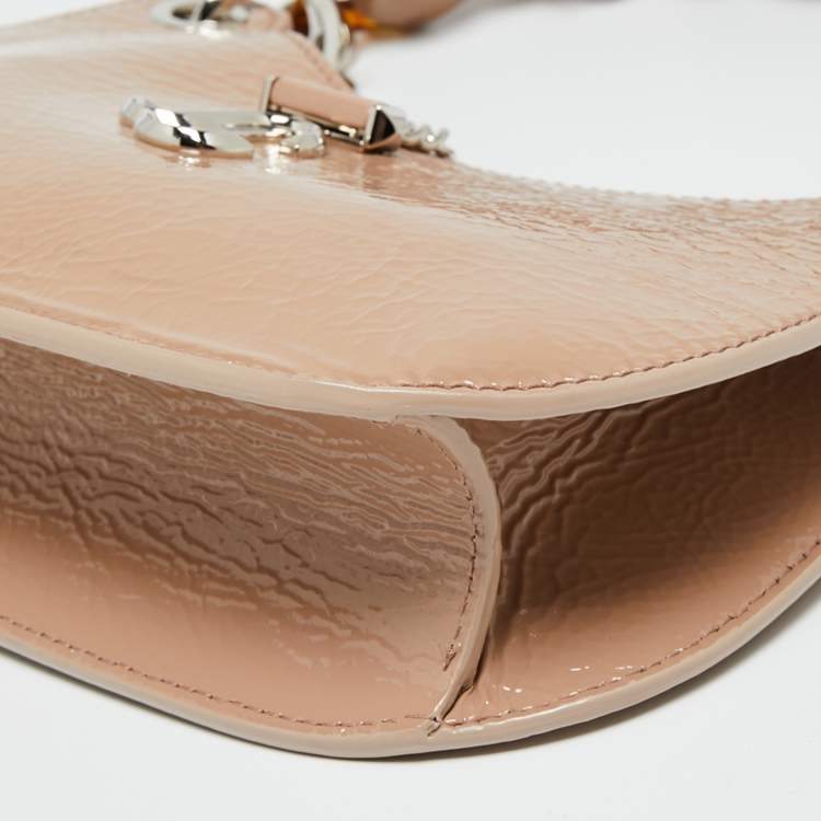 Pre Owned Jimmy Choo Beige Patent Leather Varenne Hobo 