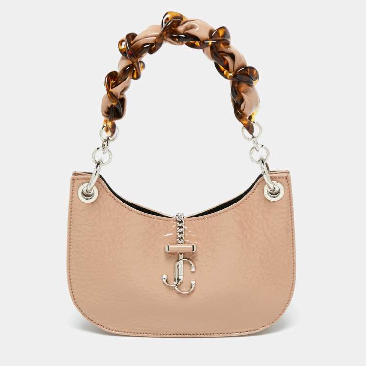 Pre Owned Jimmy Choo Beige Patent Leather Varenne Hobo 