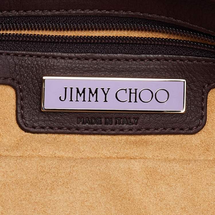 Pre Owned Jimmy Choo Metallic Brown Snakeskin Leather Tulita Pochette Bag