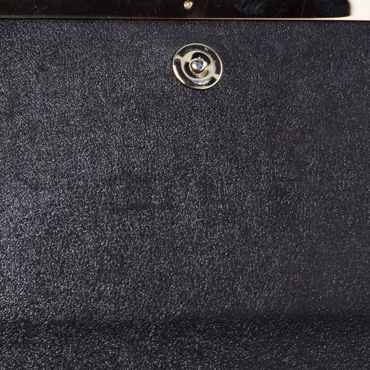 Pre Owned Jimmy Choo Metallic Silver Leather Milla Clutch
