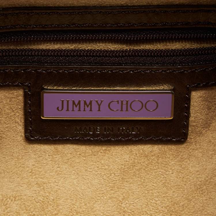 Pre Owned Jimmy Choo Metallic/Dark Brown Eel Leather Ramona Shoulder Bag