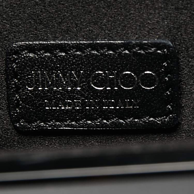 Pre Owned Jimmy Choo Black Multi Crystal Embellished Acrylic Candy Chain Clutch