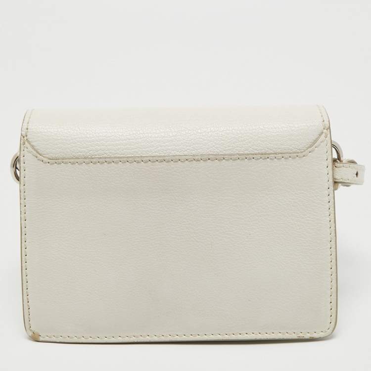 Pre Owned Jimmy Choo White Leather Madeline Crossbody Bag