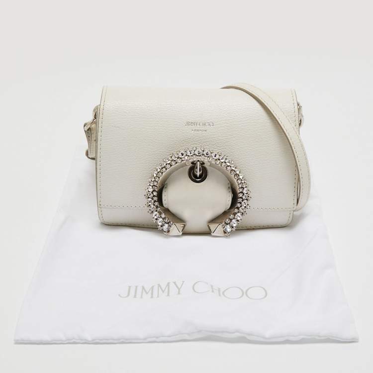 Pre Owned Jimmy Choo White Leather Madeline Crossbody Bag