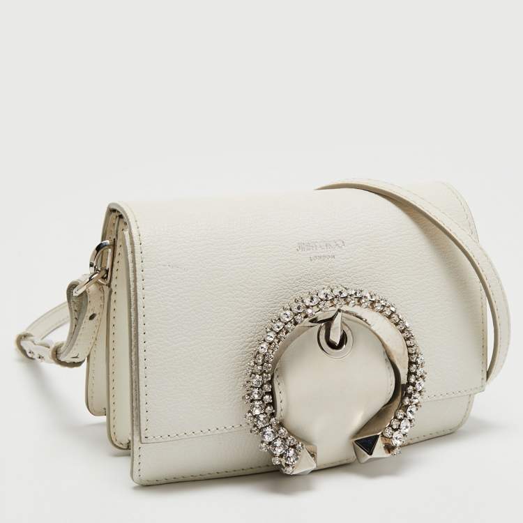 Pre Owned Jimmy Choo White Leather Madeline Crossbody Bag