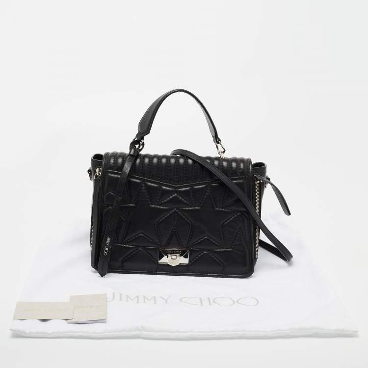 مملوكة مسبقًا Jimmy Choo Black Quilted Leather Helia Top Handle Bag