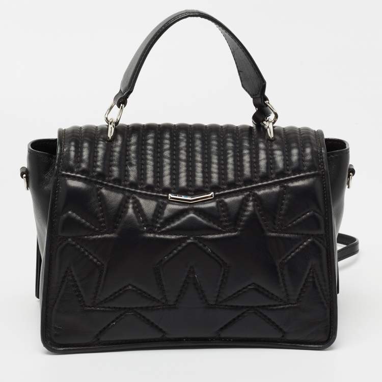 مملوكة مسبقًا Jimmy Choo Black Quilted Leather Helia Top Handle Bag