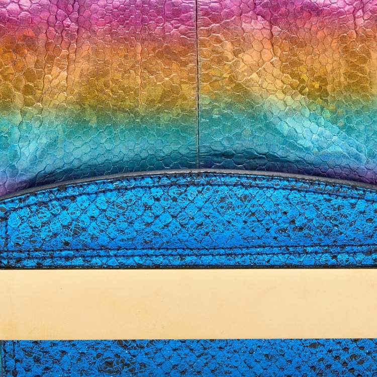 Pre Owned Jimmy Choo Multicolored Watersnake Celeste Rainbow Chain Shoulder Bag