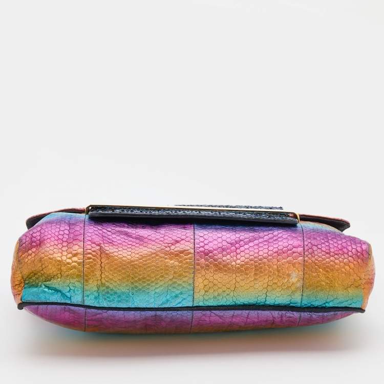Pre Owned Jimmy Choo Multicolored Watersnake Celeste Rainbow Chain Shoulder Bag