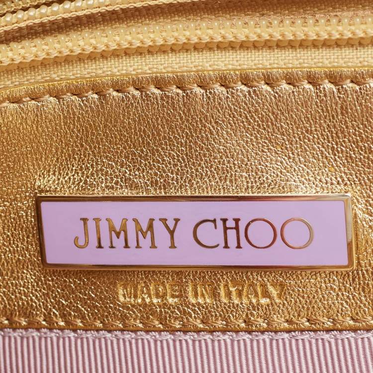 Pre Owned Jimmy Choo Metallic Gold/Silver Python Tulita Satchel