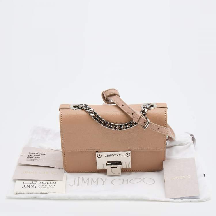 مملوكة مسبقًا Jimmy Choo Ballet Pink Leather Mini Rebel Crossbody Bag