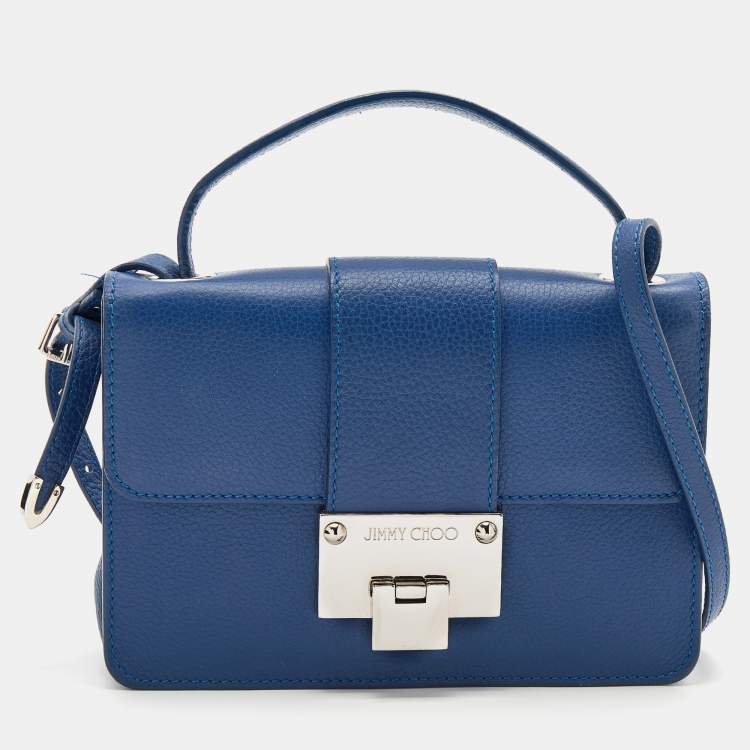 مملوكة مسبقًا Jimmy Choo Blue Leather Rebel Top Handle Bag
