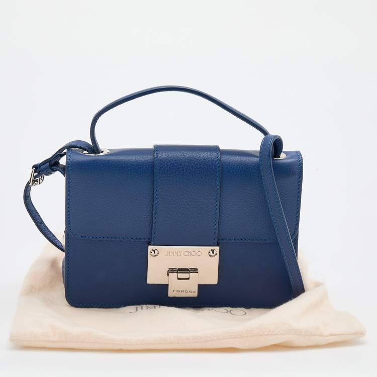 مملوكة مسبقًا Jimmy Choo Blue Leather Rebel Top Handle Bag