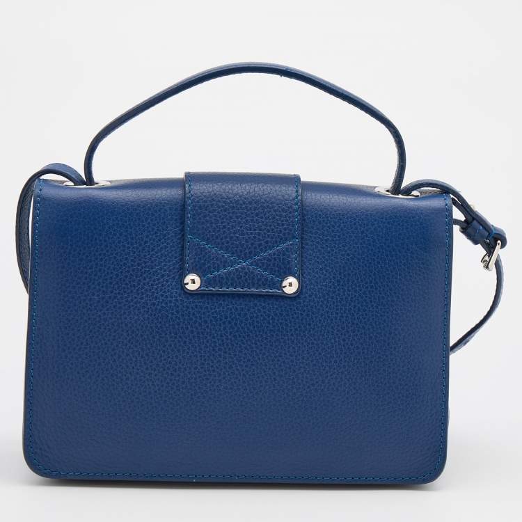 مملوكة مسبقًا Jimmy Choo Blue Leather Rebel Top Handle Bag