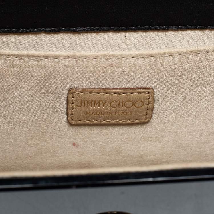 Pre Owned Jimmy Choo Black Acrylic and Leather Candy Chain Clutch 