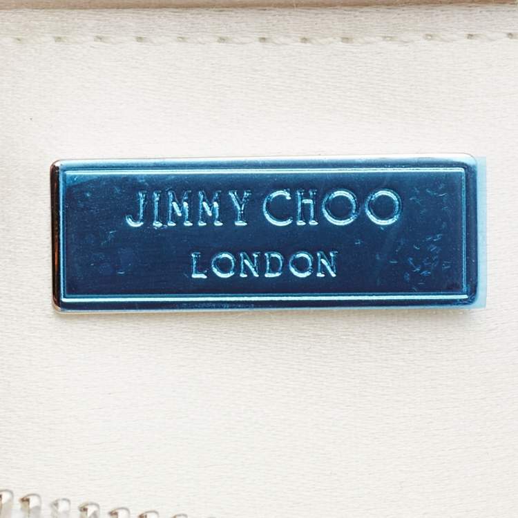 Pre Owned Jimmy Choo White Faux Fur Daisy Crystal Embellished Clutch