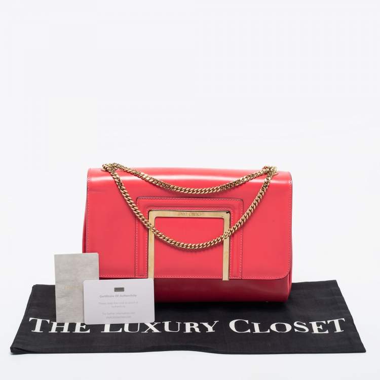 Pre Owned Jimmy Choo Pink Leather Alba Shoulder Bag