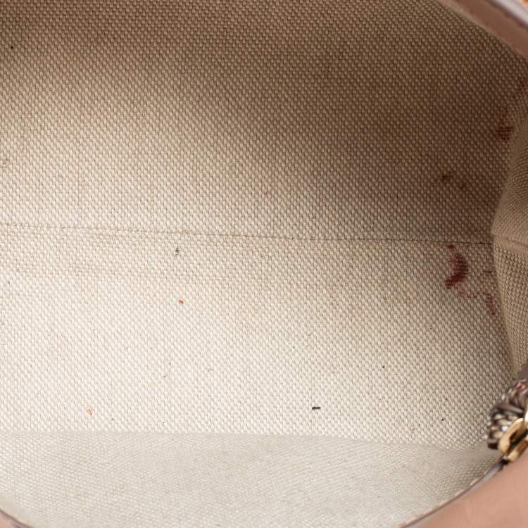 Pre Owned Jimmy Choo Beige Python Leather Flap Shoulder Bag