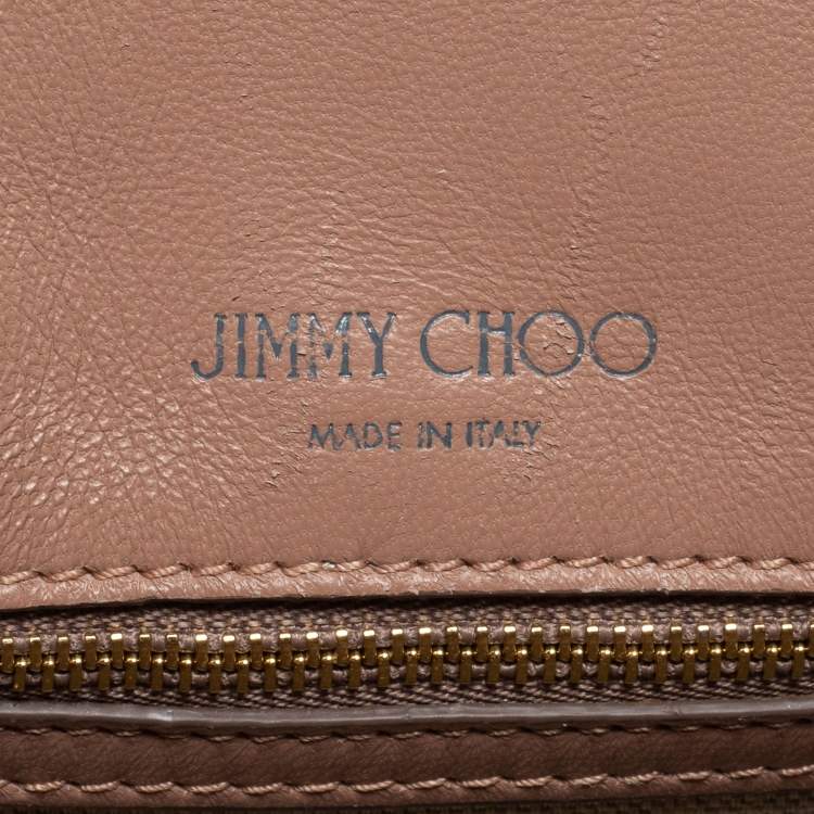 Pre Owned Jimmy Choo Beige Python Leather Flap Shoulder Bag