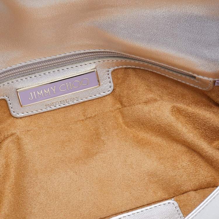 Pre Owned Jimmy Choo Silver Leather Tulita Pochette