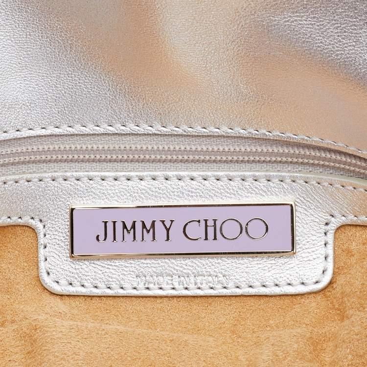 Pre Owned Jimmy Choo Silver Leather Tulita Pochette