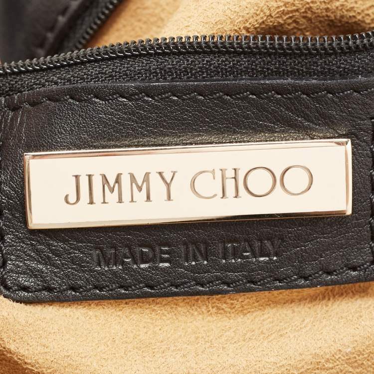 Pre Owned Jimmy Choo Black Perforated Leather Shoulder Bag