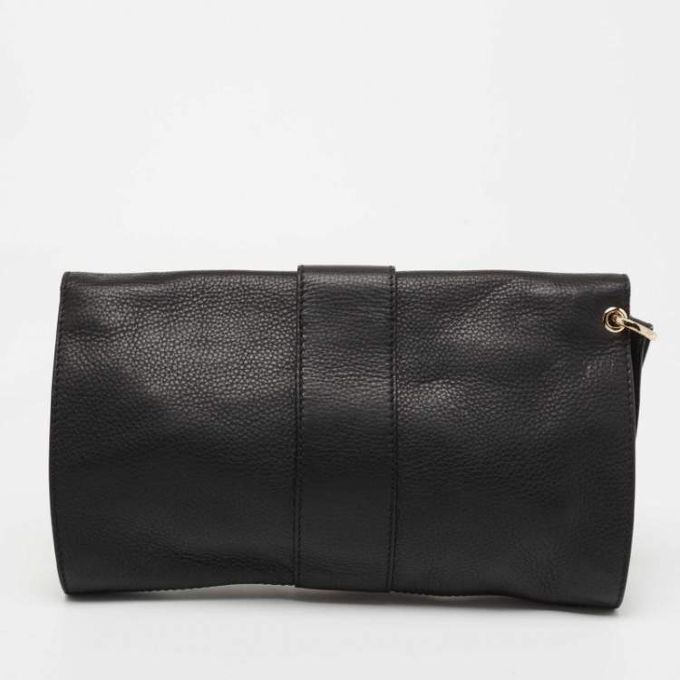 Pre Owned Jimmy Choo Black Leather Rebel Clutch