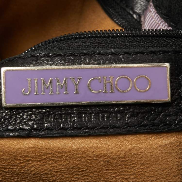 مملوكة مسبقًا Jimmy Choo Black Leather and Snakeskin Ramona Shoulder Bag