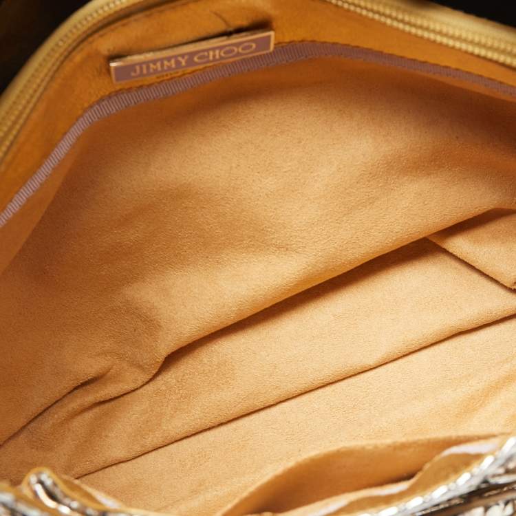 Pre Owned Jimmy Choo Gold/Silver Snakeskin Small Tulita Shoulder Bag