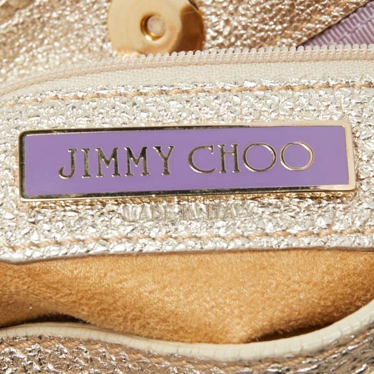 Pre Owned Jimmy Choo Gold Leather Mahala Bag