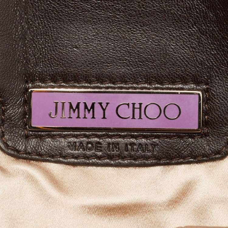 Pre Owned Jimmy Choo Beige/Brown Snakeskin Baguette