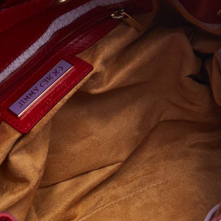 Pre Owned Jimmy Choo Red Leather Ramona Shoulder Bag