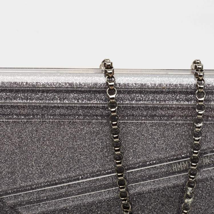 Pre Owned Jimmy Choo Light Purple Acrylic and Leather Candy Chain Clutch