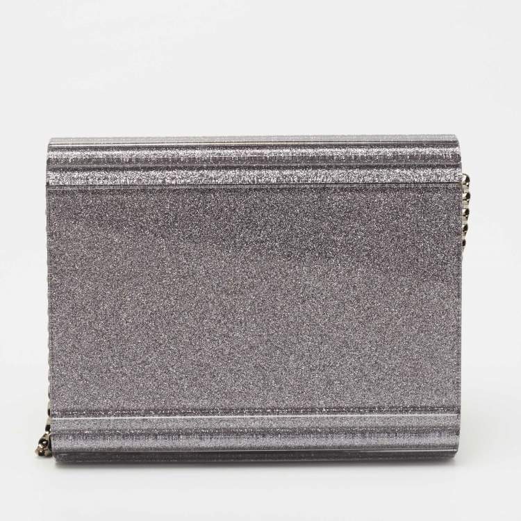 Pre Owned Jimmy Choo Light Purple Acrylic and Leather Candy Chain Clutch