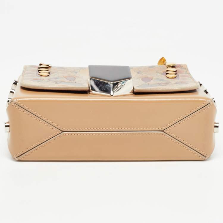 مملوكة مسبقًا Jimmy Choo Beige Floral Embossed Leather Lockett City Shoulder Bag