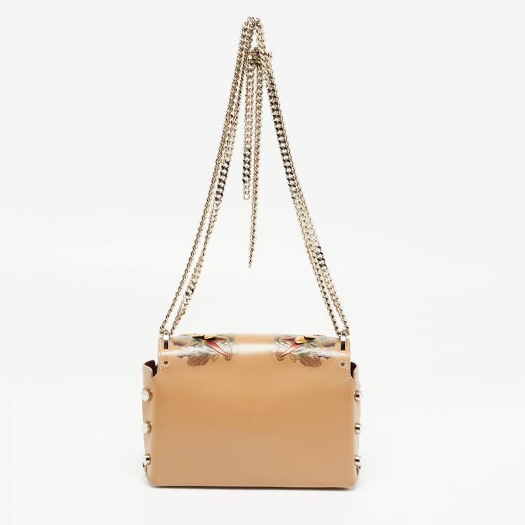 مملوكة مسبقًا Jimmy Choo Beige Floral Embossed Leather Lockett City Shoulder Bag