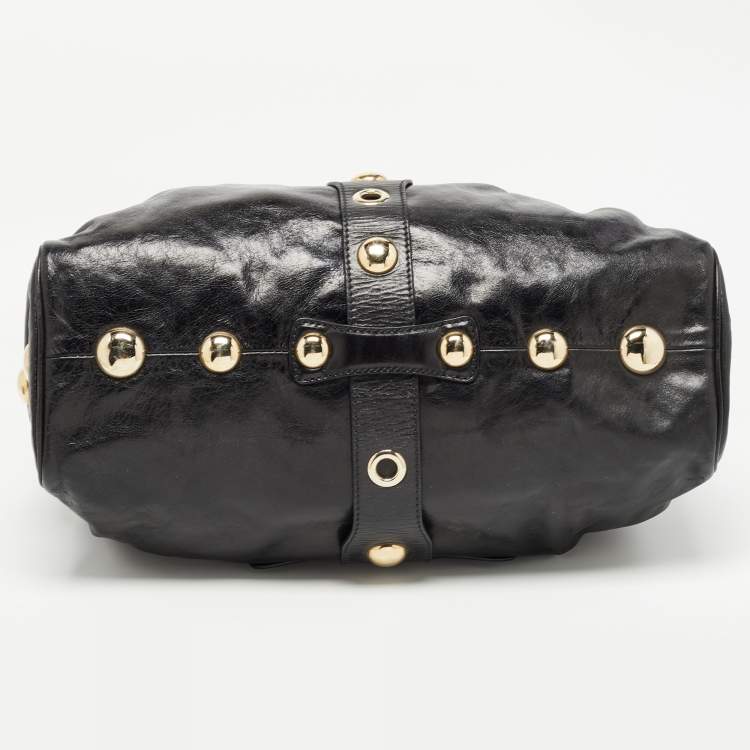 Pre Owned Jimmy Choo Black Leather Riki Tote