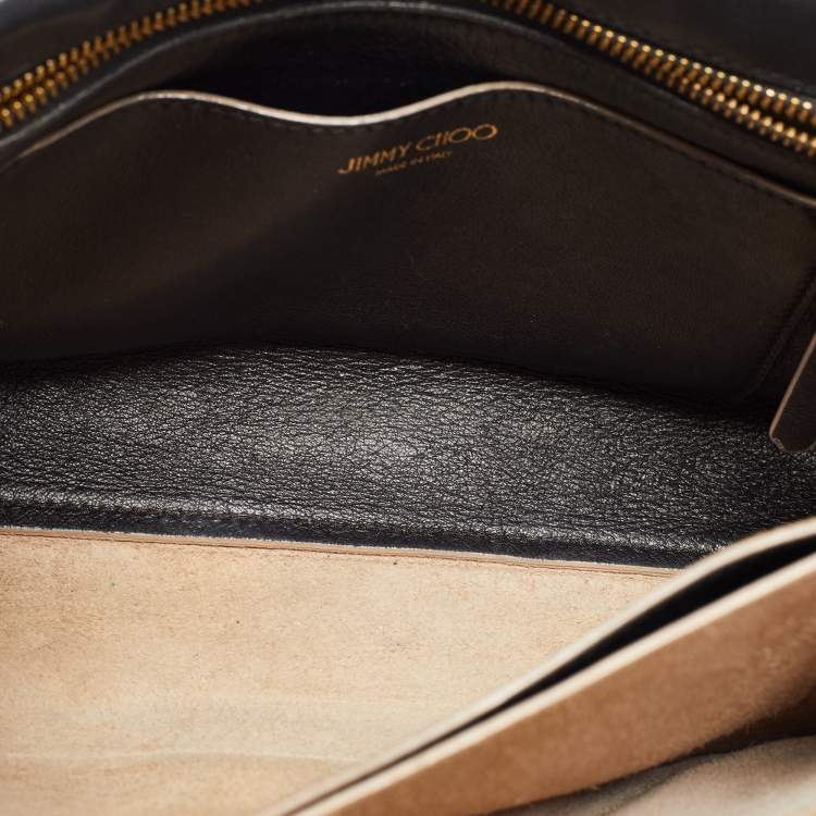 Pre Owned Jimmy Choo Black Leather Rebel Shoulder Bag