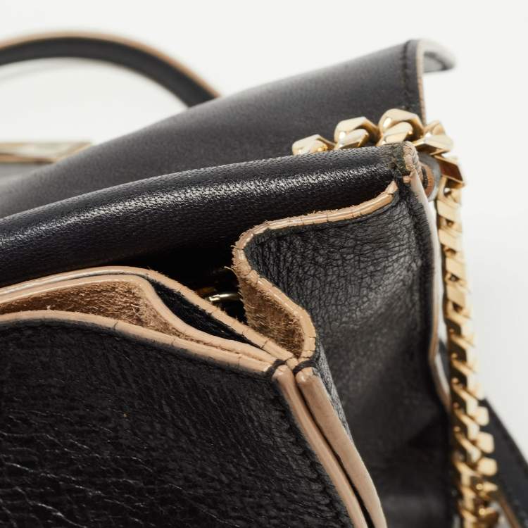Pre Owned Jimmy Choo Black Leather Rebel Shoulder Bag