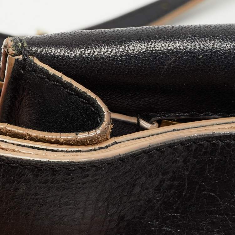 Pre Owned Jimmy Choo Black Leather Rebel Shoulder Bag